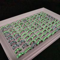 Vinger Ring in edelstaal, Roestvrij staal, ringvorm, luminated, zilver, 4x18mm-11x24mm, Maat:5, 100pC's/box, Verkocht door box