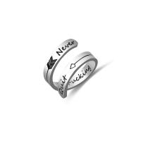 Acier titane bague, unisexe & avec le motif de lettre, couleur originale, Taille:9, Vendu par PC