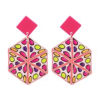 Acrylic Jewelry Earring Zinc Alloy with Acrylic plated fashion jewelry & for woman nickel lead & cadmium free Sold By Pair