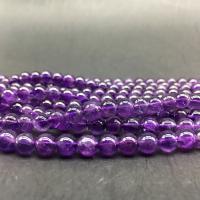 Natural Amethyst Beads Round polished DIY purple Sold By Strand