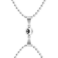 Collier de couple, acier inoxydable, Rond, magnétique & styles différents pour le choix & pour le couple, couleur originale, 10mm, Vendu par fixé