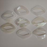 Natural White Shell Pendler, poleret, du kan DIY, hvid, 30X45mm, Solgt af PC