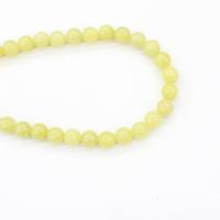 Perles en jade, jade de citron, Rond, poli, DIY & normes différentes pour le choix, Jaune, Vendu par brin