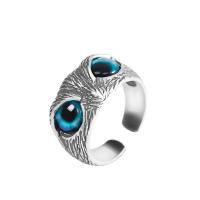 Mässing Finger Ring, Owl, silver pläterad, justerbar & för människan, nickel, bly och kadmium gratis, Storlek:7-8, Säljs av PC