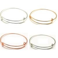 Zinklegering bangles, Zinc Alloy, plated, verstelbaar & voor vrouw, meer kleuren voor de keuze, nikkel, lood en cadmium vrij, 60mm, Verkocht door PC