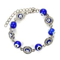 Evil Eye smykker armbånd, Zinc Alloy, mode smykker & emalje & med rhinestone, flere farver til valg, 2Strands/Bag, Solgt af Bag