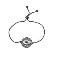 Evil Eye sieraden Armband, Messing, mode sieraden & met strass, goud, 2strengen/Bag, Verkocht door Bag