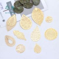 Hollow pendenti in ottone, placcato color oro, DIY & stili diversi per la scelta & cavo, nessuno, 10PC/borsa, Venduto da borsa