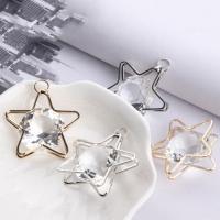 Zink Alloy Star Pendant, med Cubic Zirconia, plated, DIY, fler färger för val, nickel, bly och kadmium gratis, 40x44mm, 10PC/Bag, Säljs av Bag