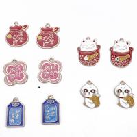 Zinc Alloy Enamel Pendants plated DIY nickel lead & cadmium free Sold By Bag