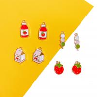 Zinc Alloy Enamel Pendants plated DIY nickel lead & cadmium free Sold By Bag