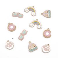 Zinc Alloy Enamel Pendants plated DIY nickel lead & cadmium free Sold By Bag