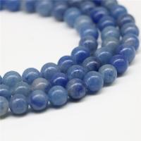 Natural Aventurine Beads Blue Aventurine Round polished DIY blue Sold By Strand