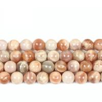 Natural Moonstone Beads Orange Moonstone Round polished DIY Sold By Strand