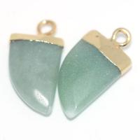 Gemstone Pendants Jewelry Natural Stone with Zinc Alloy polished DIY Sold By Bag