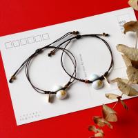 Fashion Create Wax Cord Bracelets with Porcelain & Zinc Alloy plated Adjustable & fashion jewelry 140/ Sold By Strand