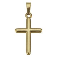 Rostfritt stål Cross Hängen, ROSTFRITT STÅL, guldfärg pläterade, 18x29x3mm, Hål:Ca 3x6.5mm, 10PC/Lot, Säljs av Lot