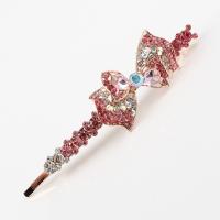 Hair Slide Zinc Alloy fashion jewelry & with rhinestone Sold By PC