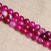 Natuurlijke Lace Agaat kralen, Ronde, gepolijst, DIY & verschillende grootte voor keus, fuchsia, Verkocht door Strand