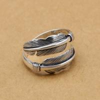 925 ezüst Mandzsetta Finger Ring, csiszolt, Vintage, ezüst, 7x4mm, Által értékesített PC