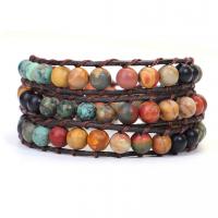 Wrap armband, Natuursteen, plated, mode sieraden & uniseks, 51-61cm, Verkocht door Strand