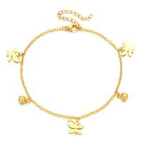 Roestvrijstalen Anklet, Roestvrij staal, plated, mode sieraden & verschillende stijlen voor de keuze & voor vrouw, goud, 240mm, Per verkocht 9.44 inch Strand