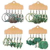 Zinklegierung Ohrring-Set, mit Türkis & Holz, plattiert, drei Stücke & Modeschmuck, keine, 3PaarePärchen/setzen, verkauft von setzen