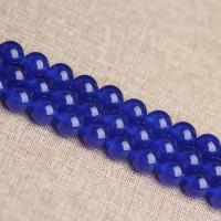 Blue Chalcedony Beads Round polished DIY blue Sold By Strand