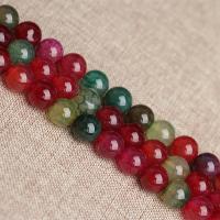 Perles agates, Tourmaline Couleur Agate, Rond, poli, DIY & normes différentes pour le choix, multicolore, Vendu par brin