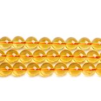 Natural Citrine Beads Round polished DIY yellow Sold By Strand