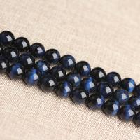 Natural Tiger Eye Beads Round polished DIY blue Sold By Strand