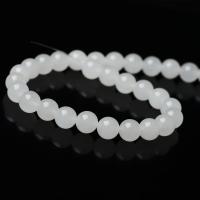 Natural White Agate Beads Round polished DIY white Sold By Strand