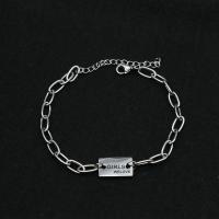 Pulsera de acero de titanio, Partículas de acero, chapado en color de plata, Joyería, Vendido para aproximado 23 cm Sarta