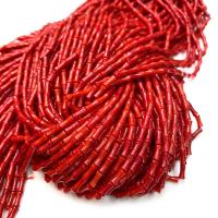 Natural Coral Beads Column DIY red Sold Per 38 cm Strand