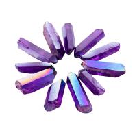 Clear Quartz Quartz Points plated DIY purple 35-50mm Sold By PC