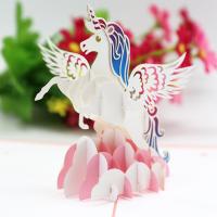 Biglietto d'auguri, carta, Unicorno, placcato, Effetto 3D & cavo, 150x200mm, Venduto da PC