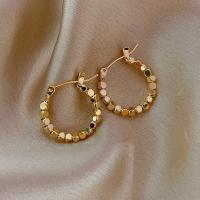 Zinc Alloy Huggie Hoop Earring, gold plated, voor vrouw, 20mm, Verkocht door pair