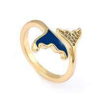 Kubieke Circonia Micro Pave Brass Ring, Messing, gold plated, micro pave zirconia & voor vrouw, 19mm, Verkocht door PC