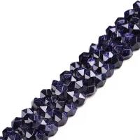 Natural Blue Goldstone Beads Blue Sandstone irregular polished DIY & faceted blue Sold By Strand