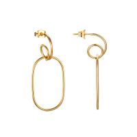 Messing oorhangers, gold plated, voor vrouw, 20x43mm, Verkocht door pair