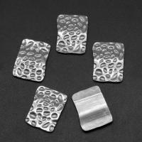 Roestvrij staal cabochons, Plein, silver plated, 20x15x2mm, Ca 100pC's/Bag, Verkocht door Bag