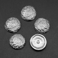 Roestvrij staal cabochons, Ronde, silver plated, 17x17x4mm, Ca 100pC's/Bag, Verkocht door Bag