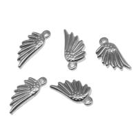 Nakit od nehrđajućeg čelika Privjesci, Nehrđajući čelik, Wing Shape, srebrne boje pozlaćen, 18x8x3mm, Približno 100računala/Torba, Prodano By Torba