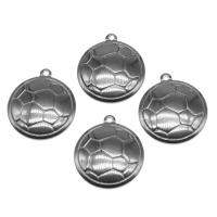 Rustfrit stål smykker Vedhæng, Stainless Steel, Runde, sølvfarvet forgyldt, 26x23x4mm, Ca. 100pc'er/Bag, Solgt af Bag