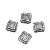 Edelstahl Cabochon Einstellung, Quadrat, silberfarben plattiert, 10x10x3mm, ca. 100PCs/Tasche, verkauft von Tasche