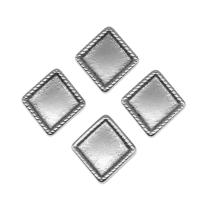 Roestvrij staal cabochon settings, Rhombus, silver plated, 17x15x2mm, Ca 100pC's/Bag, Verkocht door Bag