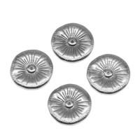 Stainless Steel Jewelry Cabochon Round silver color plated Approx Sold By Bag