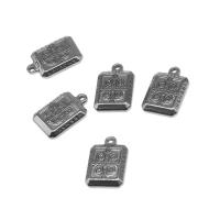 ステンレス鋼ジュエリーペンダント, ステンレス, スクエアー, シルバーメッキ, 22x12x3mm, 約 100パソコン/バッグ, 売り手 バッグ