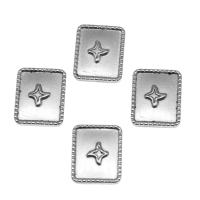 Roestvrij staal cabochons, Plein, silver plated, 17x14x3mm, Ca 100pC's/Bag, Verkocht door Bag