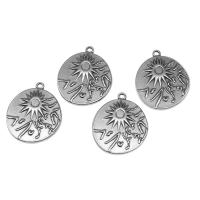 Stainless Steel Pendants Round silver color plated Approx Sold By Bag